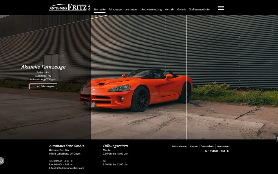 Website des Autohauses Fritz